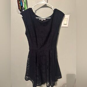 Navy Lace Fit-and-Flare Dress